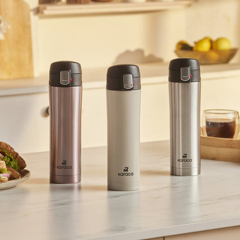 Karaca Pluton Roestvrijstalen Lekkagevrije Thermos 450 ml Crème