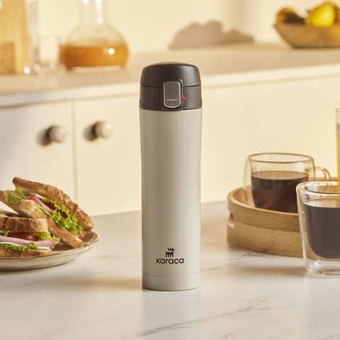 Karaca Pluton Roestvrijstalen Lekkagevrije Thermos 450 ml Crème