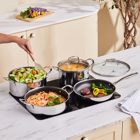Karaca Ceramica Steel 3-Ply Stainless Steel Cookware Set  