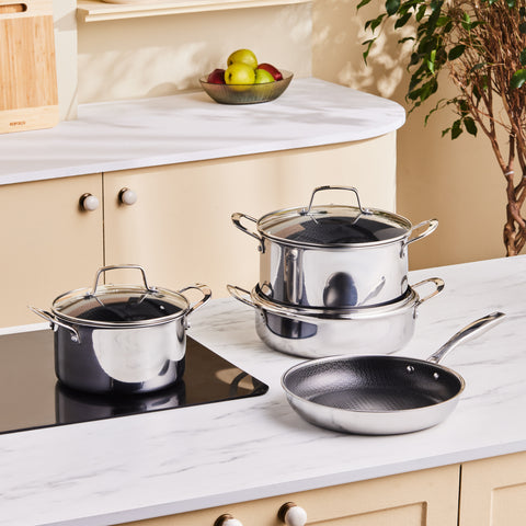Karaca Ceramica Steel 3-Ply Stainless Steel Cookware Set  