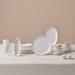 Karaca Stream Bone Middle 34-Piece Breakfast Set for 6 People – White