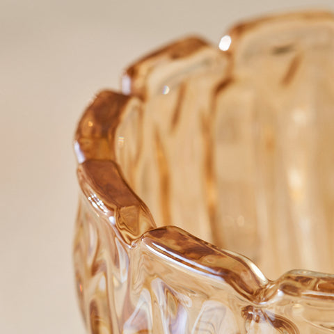 Karaca Home Jerry Glass Turkish Delight Bowl, Amber