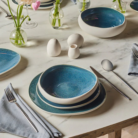 Karaca Earth Collection New Galactic Oscar Reactive Glaze 55-delige Serviesset voor 12 Personen, Multi