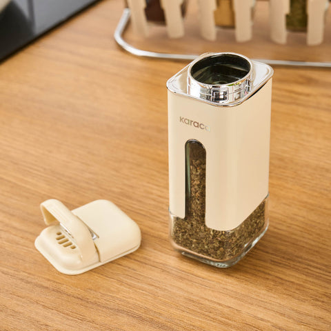 Karaca Luminous, 9-Piece Spice Jar Set, Cream  