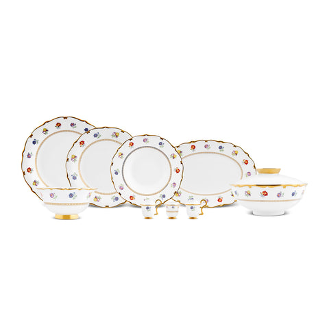 Karaca Royal Bone Diana 55-delig tafelservice voor 12 personen Goud