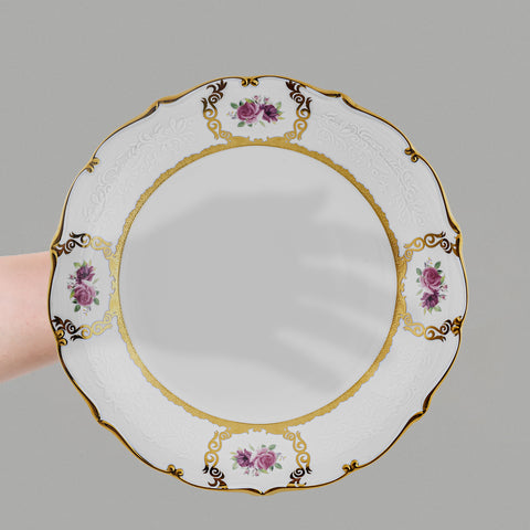 Karaca Royal Bone China Elizabeth 55-Piece Dinner Set for 12 People, Gold
