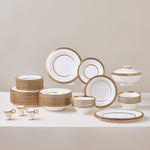 Karaca Royal Bone China Charlotte 55-delige Dinnerset voor 12 Personen, Goud