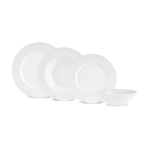 Karaca New Dome Serviesset voor 6 Personen, 24-delig, Wit