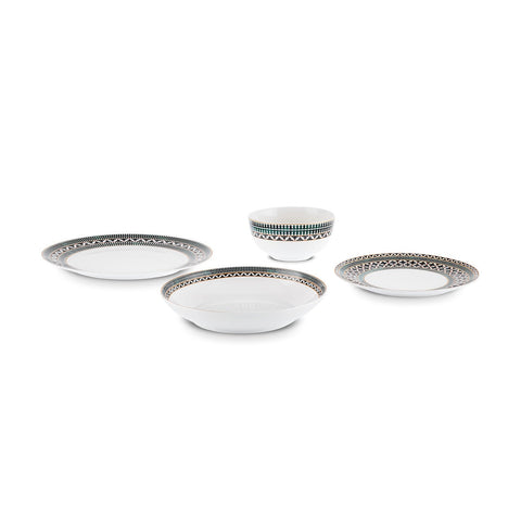 Karaca Cordoba 24-delige Serviesset voor 6 Personen, New Bone, Wit