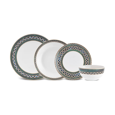 Karaca Cordoba 24-delige Serviesset voor 6 Personen, New Bone, Wit