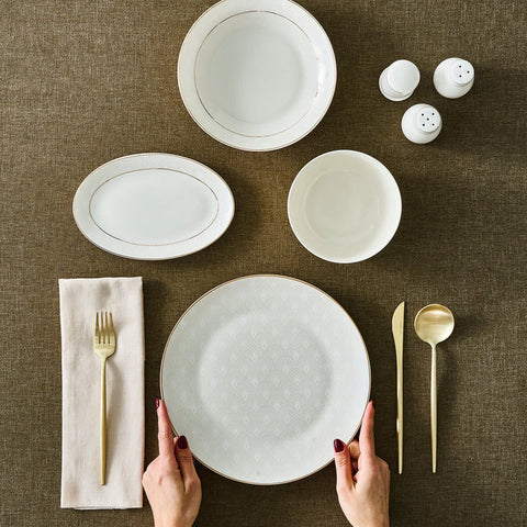 Karaca Elegance Bone Mandarin 53-delig tafelservice voor 12 personen Goud