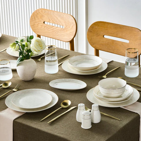Karaca Elegance Bone Mandarin 53-delig tafelservice voor 12 personen Goud