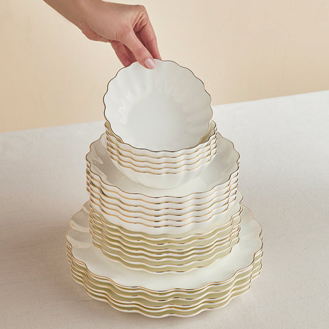 Karaca Fine Pearl Extra Shell 55-delige 12-persoons servies set Goud