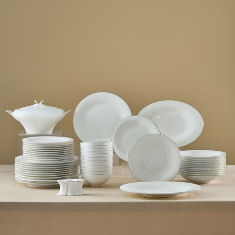 Karaca Fine Pearl Extra Argento Platin 55-Delig Dinerservies Voor 12 Personen