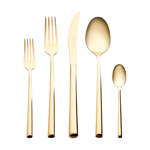 Karaca Tivoli Shiny Gold 30-Piece Cutlery Set for 6 People