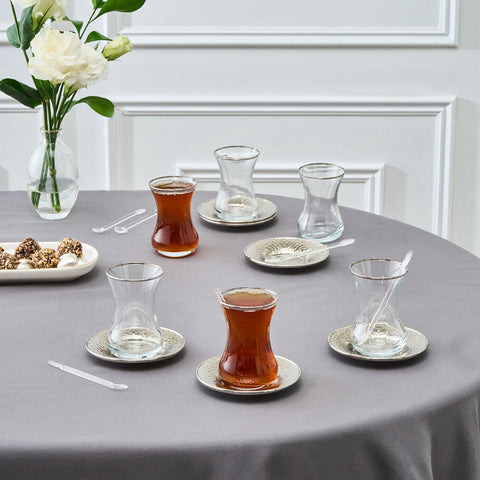 Karaca Ada 18-delige Theeset voor 6 Personen Platina