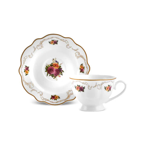 Karaca Forever Bone Antique Gold 26-Delig Ontbijtset