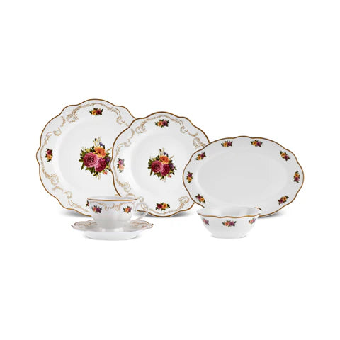 Karaca Forever Bone Antique Gold 26-Delig Ontbijtset