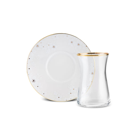 Karaca Fleur 12-Piece Tea Set, 6 Persons