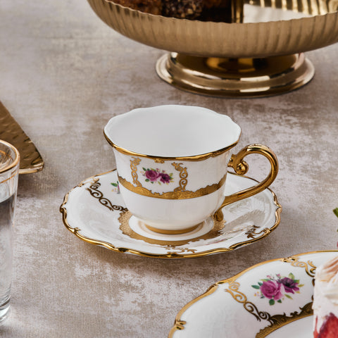Karaca Royal Bone Elizabeth Koffiekopjesset voor 6 Personen, 90 ml