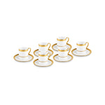 Karaca Royal Bone Victoria Coffee Cup Set for 6 People, 90 ml