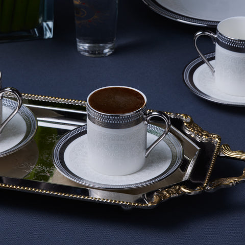 Karaca Royal Bone Kate Coffee Cup Set for 6 People, 90 ml