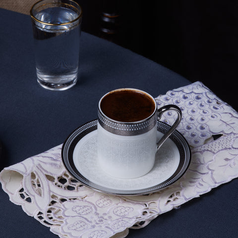 Karaca Royal Bone Kate Coffee Cup Set for 6 People, 90 ml