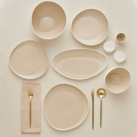 Karaca Earth Collection Rise 55-delige 12-persoons Serviesset, Cream
