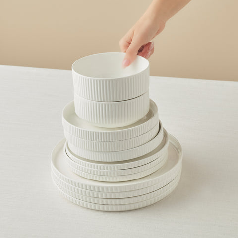 Karaca Forever Bone Pablito 53-Delig Dinnerservies Voor 12 Personen, Wit