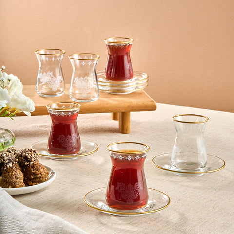 Karaca Gent 12-Piece Tea Set for 6 People