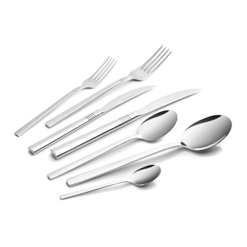 Karaca Nil 91-Piece Stainless Steel Cutlery Set with Serving Set, Silver