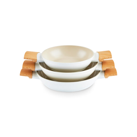 Karaca Swiss Crystal Almond Cream, 6-delige Ondiepe Braadpan Set, Inductie