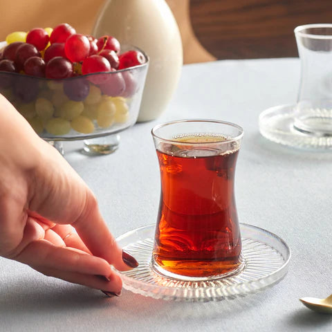 Karaca Lily 12-delige Turkse theeset voor 6 personen, 170 ml, Luster