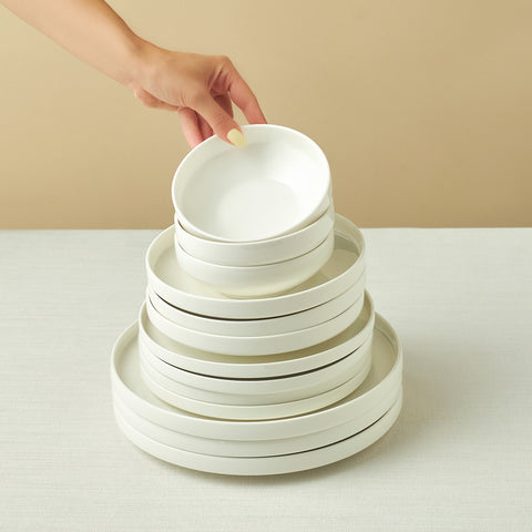 Karaca Stream Bone Sirius 53-Piece 12-Person Dinner Set White