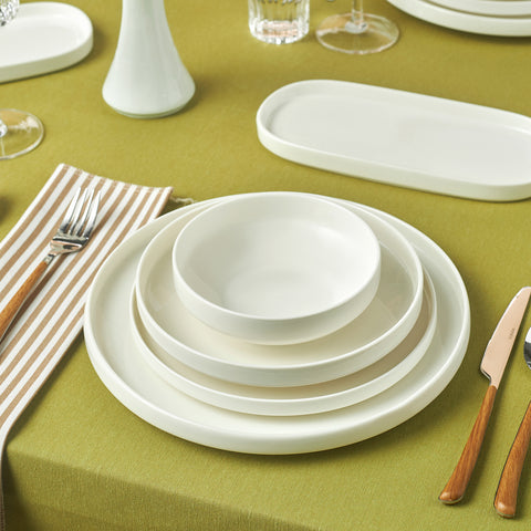 Karaca Stream Bone Sirius 53-Piece 12-Person Dinner Set White