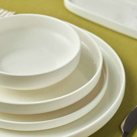 Karaca Stream Bone Sirius 53-Piece 12-Person Dinner Set White