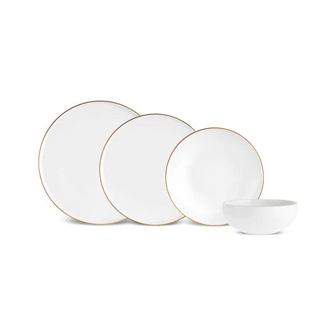 Karaca Stream Bone Meridian Serviesset, 24-delig, voor 6 Personen, Goud