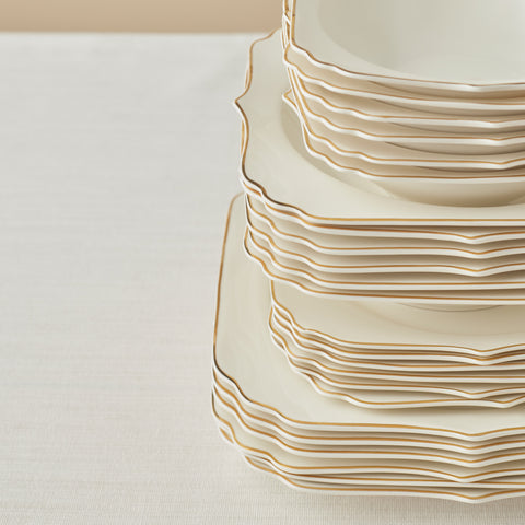 Karaca Stream Bone Vintage 24-delige Serviesset voor 6 Personen, Goud