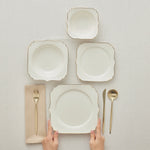 Karaca Stream Bone Vintage 24-delige Serviesset voor 6 Personen, Goud