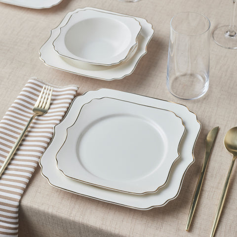 Karaca Stream Bone Vintage 24-delige Serviesset voor 6 Personen, Goud