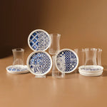Karaca Portela 12-Piece Bone China Turkish Tea Set for 6 People, 170ml, Multi