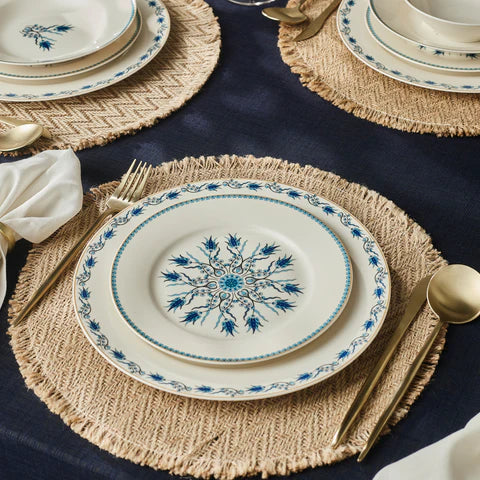 Karaca Forever Bone China Iznik 24-delig serviesset voor 6 personen, Meerkleurig