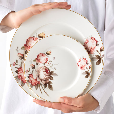 Karaca Bone China Rosie 24-delige Serviesset voor 6 Personen, Multicolor