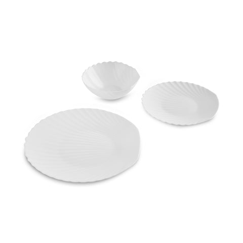 Karaca White Shell Opaalglas Serviesset, 18-delig, voor 6 Personen
