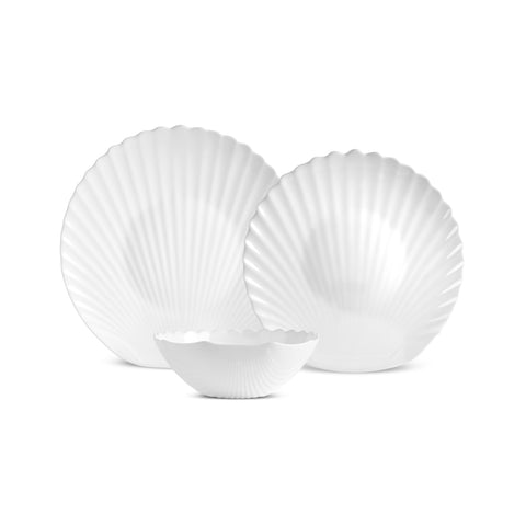 Karaca White Shell Opaalglas Serviesset, 18-delig, voor 6 Personen