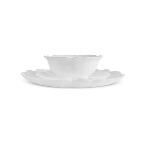 Karaca White Flower, 18-delige Serviesset van opaalglas voor 6 personen