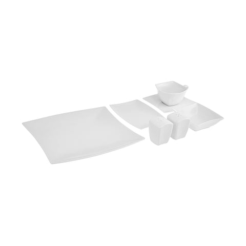 Karaca Stream Pure Perfect White 32-Piece 6-Person Breakfast Set Square