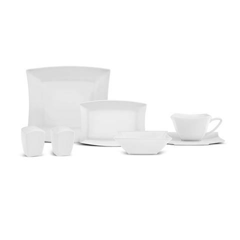 Karaca Stream Pure Perfect White 32-Piece 6-Person Breakfast Set Square