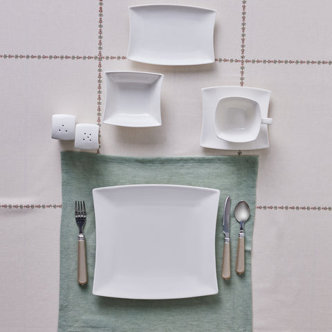 Karaca Stream Pure Perfect White 32-Piece 6-Person Breakfast Set Square