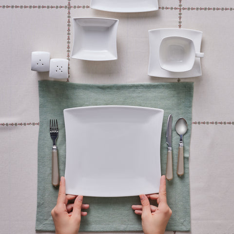 Karaca Stream Pure Perfect White 32-Piece 6-Person Breakfast Set Square